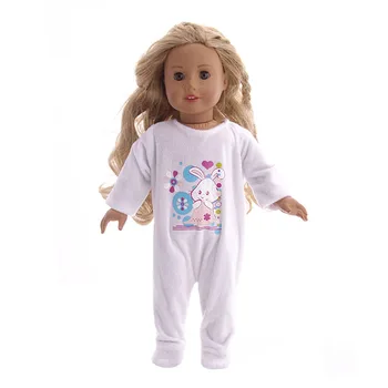 Bábiky Oblečenie Príslušenstvo Roztomilý Králik Pyžamo Panda Vyhovovali Fit 18-Palcové American Doll & 43 Cm Baby Doll Vianočné Dievča JE Hračka