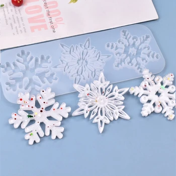 Snowflake Živice Silikónové Formy Na Odlievanie Diy Remeselné Vianoce Formy Výzdoby Náhrdelníky Náušnice Prívesok Keychain Živice Plesní