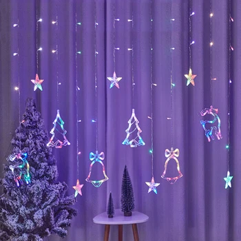 2022 LED Záves String Svetlá Víla Nový Rok Vianočné Osvetlenie Garland Lampa Pre Domáce Okno Spálne Svadobné Festival Dekorácie