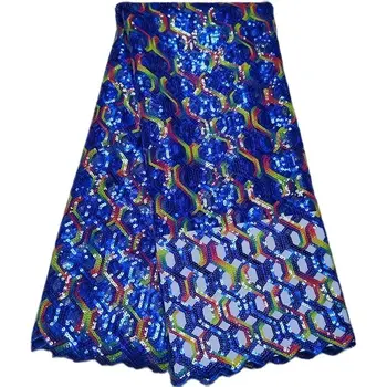 2021 Afriky Tylu Čipky Tkaniny, Výšivky francúzsky Multicolor Flitrami Čipky Textílie Pre Nigéria Materiál Svadobné Party šaty