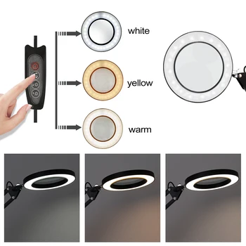 5X Osvetlené zväčšovacie sklo USB LED lupu pre Spájkovačka Opravu/Stolová Lampa/starostlivosť o pleť Krásy Nástroj Tri Stmievanie Režimy