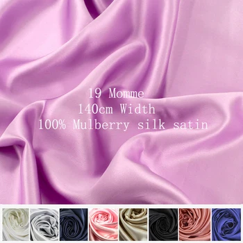 1 meter X 1,4 metra Prírodný Hodváb Charmeuse Tkaniny 19 momme Čistý Silk Satin Materiál Pre Šaty Pyžamo obliečka na Vankúš
