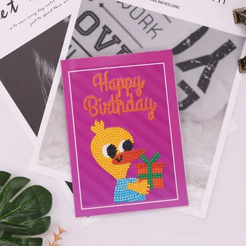 Vysoká Kvalita DIY Happy Birthday darčekové Pohľadnice Diamond Maľovanie Diamond Výšivky Detí Ručné DIY Narodeniny