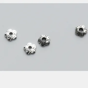 10pcs/veľa 925 Sterling Silver Perličiek Čiapky Recepatcle Efektné Strieborné Strapec koncovky Fit Náušnice, Náramky DIY Šperky Robiť