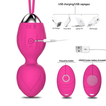 Vibračné Vajíčko Silikónové Kegel Loptu Vagina Sprísnenie Piči Masírovať Klitoris Stimulátor Bezdrôtové Diaľkové G-Spot Vibrátor sexuálnu Hračku pre Ženy