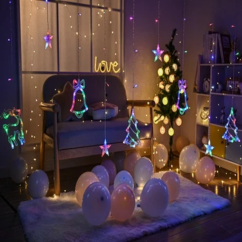 LED Vianočné String Svetlá Garland Rozprávkových Svetiel Star Lampy Vonkajšie Opona a Výzdoba na Párty Dovolenku Svadobné Nový Rok Dekorácie