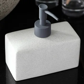 Jednoduchý Obdĺžnik Keramické Prenosné Mydla Šampón Fľaša Hand Sanitizer Jar kúpeľňové Doplnky 500 ml Fľaša na Mlieko WF