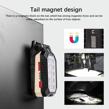 Drop Shipping USB Nabíjateľná LED Baterka Nepremokavé Kempingové Svietidlo Magnet Dizajn so vstavanou Batériou KLASU Pracovné Svetlo