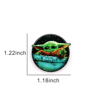 Nové Anime Obrázok Baby Yoda Brošňa Cartoon Kovové Tvorivé Pin Brošňa Majster Yoda Grugo Oblečenie, Dekorácie, Hračky Prívesok Darček