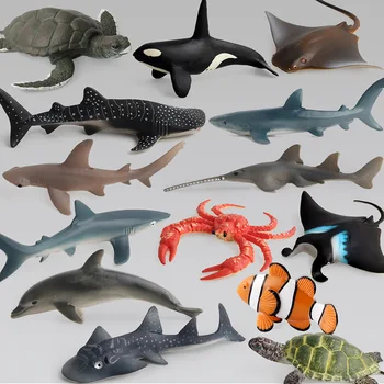 Simulácia Mora Zvierat Korytnačky, Veľryby Manta Ray Clownfish Akcie Obrázok Modelu Ryby, Bábiky, Hračky Pre Deti, Vzdelávacie Darčeky