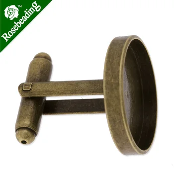 Cufflink prázdny s 16 mm kolo Rámu,rám hĺbky asi 2 mm,Mosadz naplnené,antické bronzové hotové,predávané 10pcs/veľa-C3578