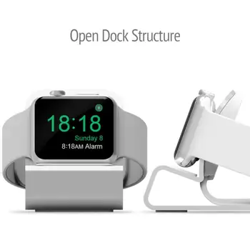 Luxusné Základňu pre Apple Hodinky Držiteľ Hands Free Kábel Otvor Nabíjanie Podpora Hliníkový Držiak pre iWatch Dock Stojí Stanice Kolísky