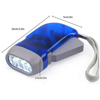 Ručne Stlačením Dynamo 3 LED Baterka Vonkajšie Prenosné Camping Lampa Kľukou Moc natahovat Baterka Nástroj Prežitia Pochodeň Svetla