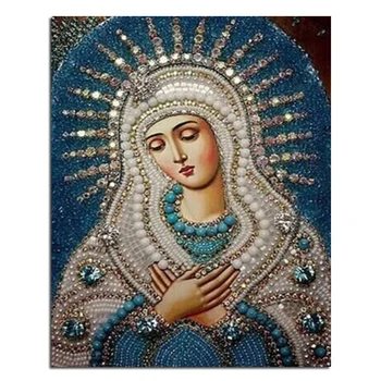 Modrá matka modlitby 40x50 Diy Diamond výšivky cross stitch diamond maľovanie diamond mozaiky súpravy obrázok kamienkami