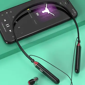 Ohlávka Magnetické Bezdrôtové Bluetooth Slúchadlá Športové Bežecké Headset 9D Ťažké Basy LED Digitálny Displej Redukcia Šumu Slúchadlá