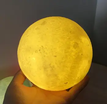 3D farba svetla LED svietiace kruhové domáce dekorácie mesiac nočné svetlo