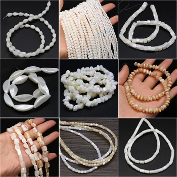 Prírodná perleť Shell Punč Voľné Biele Korálky pre Šperky, Takže DIY Náramok, Náušnice, Náhrdelník 15
