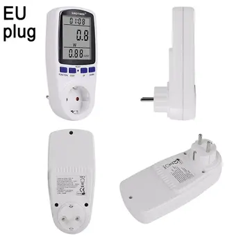 EÚ a USA, UK, FR Zástrčku Digitálny Wattmeter Spotreba W Energie Meter KWh 120V AC 230V Elektrickej energie s podsvietenia