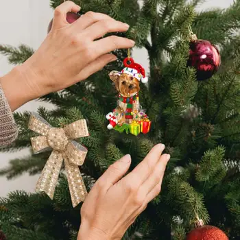 Nový Rok 2022 Vianočné Ozdoby, Drevené Visí Prívesky Roztomilý Pes Vianočný Strom Vianočný Home Party Dekorácie, Ozdoby Deti Hračky