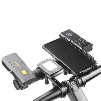 5-v-1 Riadidlá Bike Extender USB Nabíjací Výkon Banka Požičovňa Lampa Baterka Držiak, Svorka Rozšírenie Podpory Držiak na Stojan