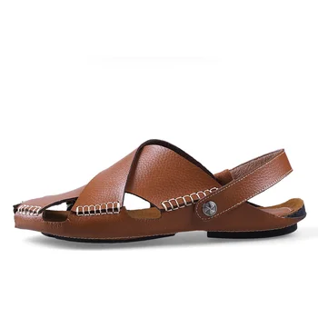 Luxusné Značky 2018 Nové pánske Flip Flops Originálne Kožené Papuče Letné Módy Plážové Sandále, Topánky Pre Mužov Veľká Veľkosť 45