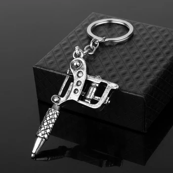 Vtipné Šperky 3D Tetovanie Stroj Model Keychain Unisex Keyrings na Darčeky Auto Kľúča Držiteľa chaveiro Krúžok na kľúče