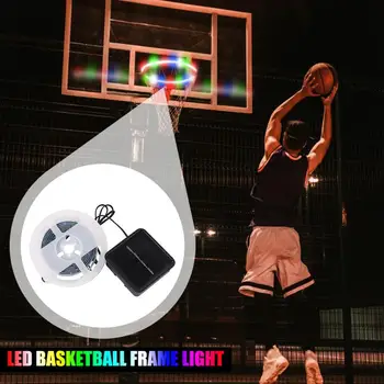 Slnečná energia 45 LED Basketbalová Obruč Svetlo Lampy Vonkajšie Vodotesný pre Prehrávanie Na Noc Streľba RGB LED Pásy Kôš Rám, Športové