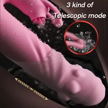 Stimulácia Lízanie Klitorisu a G-spot Vibrátor 20+20 Rýchlosti Ohrevu Teleskopická Vibrátory pre Ženy Masturbator Sexuálne Hračky pre Dospelých 18