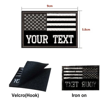 Vlajku USA Výšivky Vlastné Meno Text Našité Pruhy Odznak Železa alebo Na Suchý Podklad Škvrny na Batoh Hat 9*5.8 cm