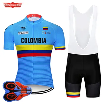 2019 Pro Team Kolumbia Cyklistika Dres 9D Nastaviť MTB Jednotné pre Horské bicykle, Cyklistické Oblečenie Nosiť Oblečenie, Pánske Šortky Maillot Culotte
