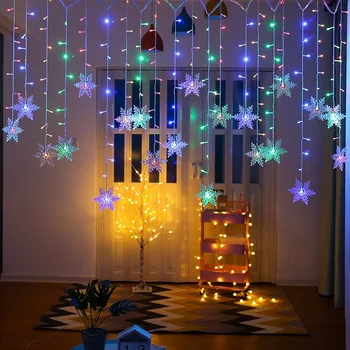 LED Snowflake Opony Svetlo IP44 Vonkajšie Nepremokavé Cencúľ Svetlo Vianočné Záhradné Dekorácie Okna Farbu Svetla String Svetlo