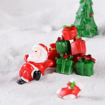1 Ks Vianočné Miniatúrne Ozdoby Súprava Snehuliak Vianočný Strom Santa Claus, Vianočné Miniatúry Figúrky Víla Záhradný Domček Pre Bábiky Dekor