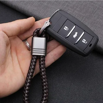 Vysoko kvalitné bavlnené kožené keychain odnímateľné kovové keyrings kľúčenky unisex auto krúžok pre auto prívesok na držiteľ L30