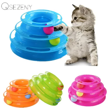 3 Úrovne Interaktívne Cat Hračka Vtipné Mačku Veža Puzzle Candy Farby Grind Pazúry Zábavný Loptu Tréning Zábavný Doska