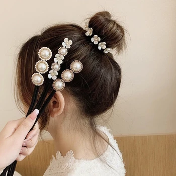 Nové Perly Magic Buchta Maker Hairbands Šišku Pearl Flower, Vlasy Kapely Fashion Dievčatá DIY Účes hlavový most Nástroje a Príslušenstvo
