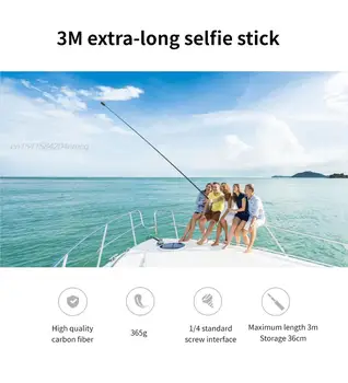 Insta360 3M Prenosné Selfie Stick Super Dlhé Ľahkosť Uhlíkových Vlákien Štandardné Rozhranie Pre Strany Cestovné Vonkajšie