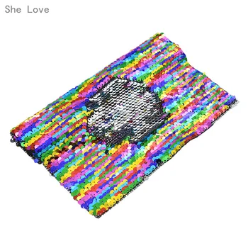 Chzimade Rainbow Reverzibilné Sequin Textílie Šitie Handričkou Odevy HOBBY Ručné Materiálov Remeselnej Tvorby Príslušenstvo