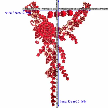 1 Nastavte Ruže Kvet Nášivka Oblečenie Výšivky Patch Čipky Textílie Šiť Na Patch Plavidlá, Šitie, Vyšívané Výstrihu Golier