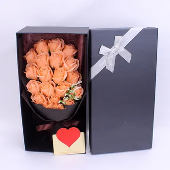 Námestie kvet papierovej krabici + 18 mydlo kvet balenie nastaviť kvet darčeka strany svadobný dar úložný box flower shop darček