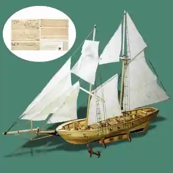 DIY 1:100 Rozsahu Drevené Plachetnice Loď Súpravy Domov Model Dekorácie Loď Hračka Dary
