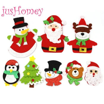 8PCS Zmiešané Cítil Vianočné Škvrny netkanej Textílie Nášivka Škvrny Santa Claus, Snehuliak, Sobov, Vianočný Strom, Penguin