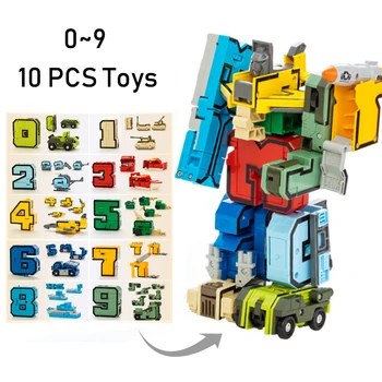 Montáž Stavebné Bloky, Vzdelávacie Hračky Akcie Obrázok Transformácie Číslo Robot Deformácie Robot Hračka pre Deti,