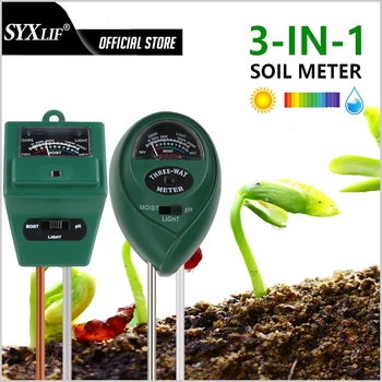 SYXLIF Pôdne pH Tester 3 v 1 PH/Svetlo /Vlhkosť/Kyslosť Tester Pôdy Tester Vlhkosti Meter Rastlín, Pôdy Tester pre Kvety PH Meter