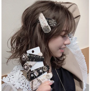Vlasy Clip Vlásenky Pre Ženy, Dievča, Pearl List Camellia Kvet Kvetinový Pearl Textílie Kórejský Handmade Módy Hlavu Príslušenstvo