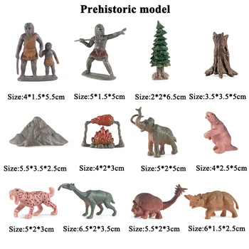 Oenux 17pcs/veľa Zvierat Model Hračka Prehistorických Savege Život Akčné Figúrky Primitívne Ľudské Vývoj Ľudia Model Figúrka Hračky