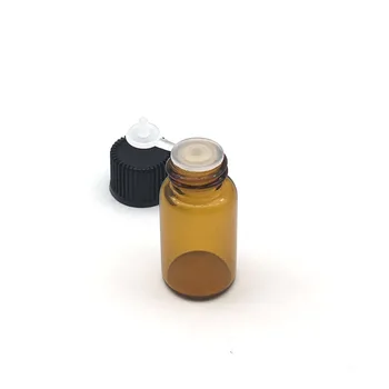 50pcs 3ml Mini Esenciálny Olej Amber Sklenené Fľaše s Ústie Redukcia Siamské Plug Parfum Vzorku Ampulka