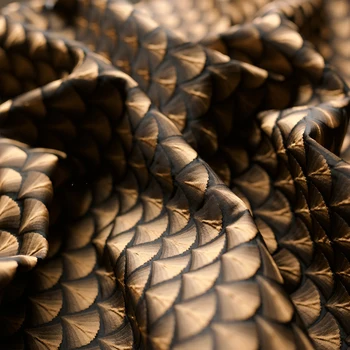 3D Zmesové Tkaniny Ťažké Textúra vzduchová Vrstva Nadrozmerná Windbreaker Kabát Textílie Zlato, Striebro Marhuľový List Autor DIY Šitie Telas