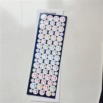 Kórea Iny Farebné Bubliny Laser Nálepky DIY Zápisník Idol Karty Šťastie Plánovanie Šťastie Príručka Tlačoviny Dekorácie, Nálepky