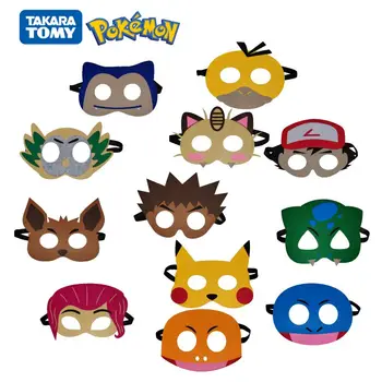 12PCS/Set Pokemon Anime Cosplay Cítil Maska Pikachu Očná Maska Narodeninovej Party Dekorácie, Maska, Kostým, Šaty Maškaráda Dodávky