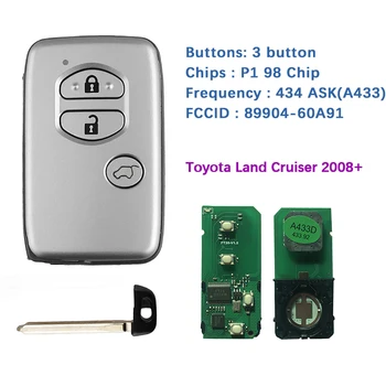 CN007231 Aftermarket Nahradenie 3 Tlačidlá Smart Key Na Toyota Land Cruiser 2008+ B77EA P1 98 4D-67 Čip A433 Keyless Go 433ASK